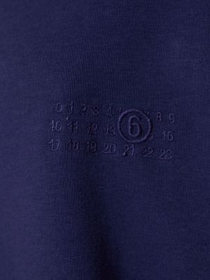 Džersis medvilninis džemperis su gobtuvu Mm6 Maison Margiela mėlyna