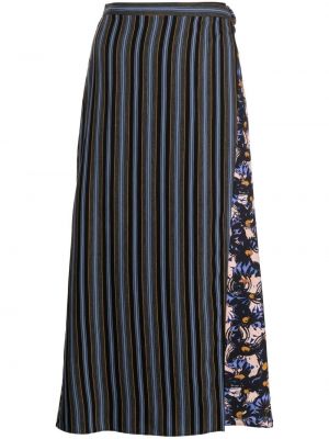 Pruhovaná sukňa s potlačou Ps Paul Smith modrá