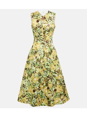 Midi haljina s cvjetnim printom Emilia Wickstead zelena