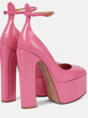 Lakkozott platform talpú bőr körömcipő Valentino Garavani rózsaszín