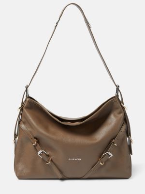 Bolsa de hombro de cuero de cuero Givenchy marrón