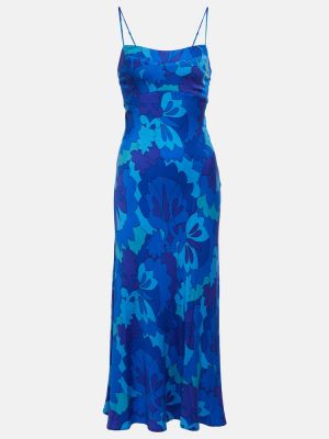 Sukienka midi z nadrukiem Rixo niebieska