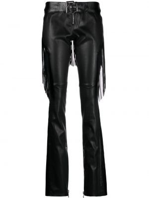 Pantalon à franges large Versace noir