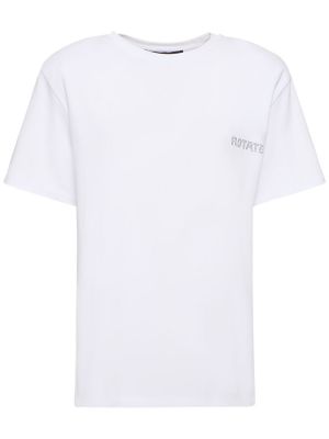 Camiseta de algodón Rotate blanco