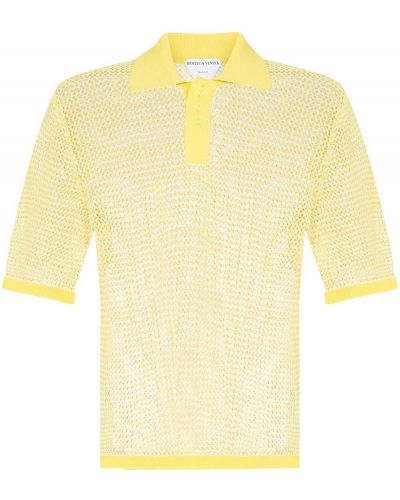 Caurspīdīgs polo krekls Bottega Veneta dzeltens