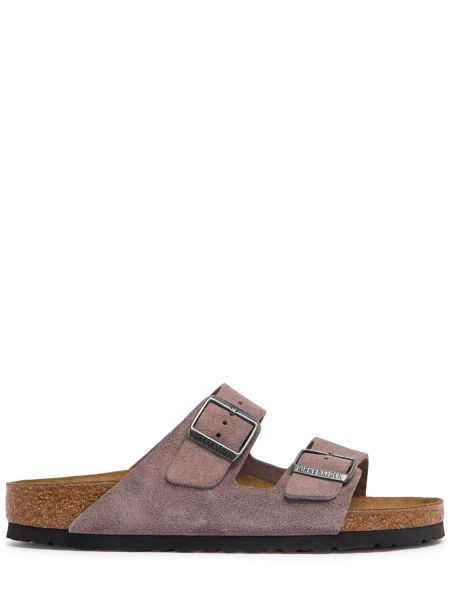 Süet askılı sandalet Birkenstock mor