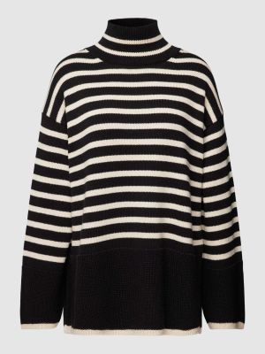 Dzianinowy sweter w paski oversize Marc O'polo czarny