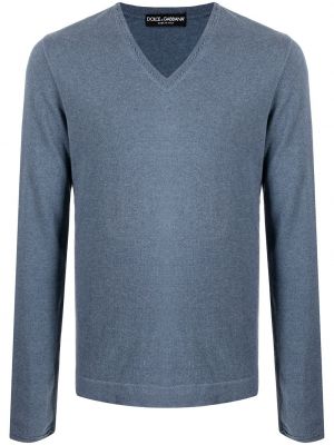 Jersey con escote v de tela jersey Dolce & Gabbana azul