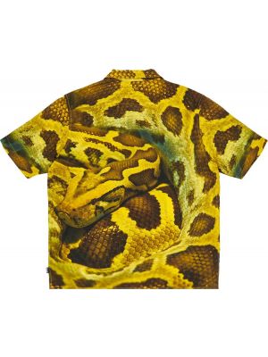 Рубашка со змеиным принтом Palace желтая