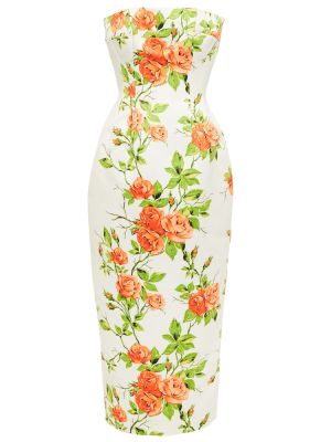Květinové midi šaty z polyesteru Emilia Wickstead