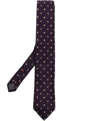 Žakárová hedvábná kravata Brunello Cucinelli fialová