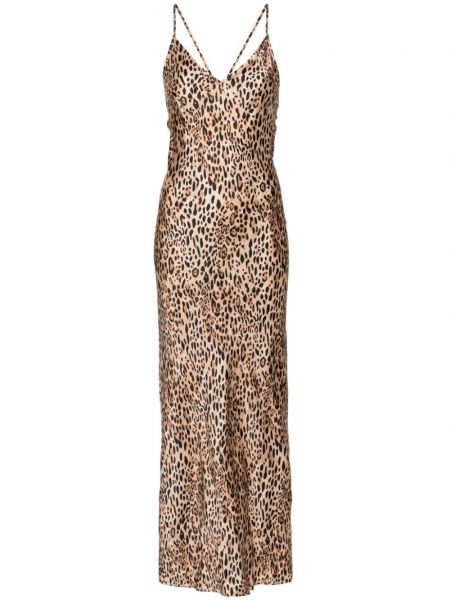 Siksnu kleita ar apdruku ar leoparda rakstu Mc2 Saint Barth bēšs