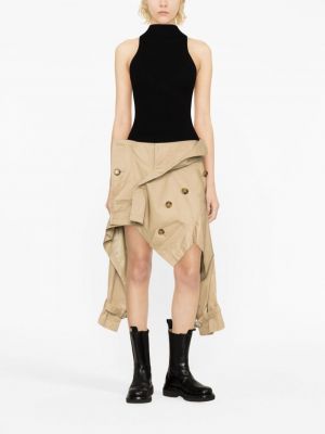 Spódnica bawełniana asymetryczna Junya Watanabe beżowa