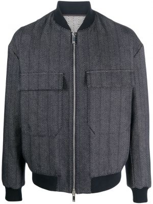 Bomberjacka i jacquard Giorgio Armani blå