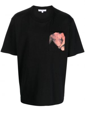 Bavlnené tričko s potlačou Jw Anderson čierna