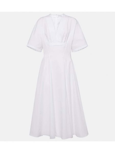 Robe mi-longue en coton Alaïa blanc