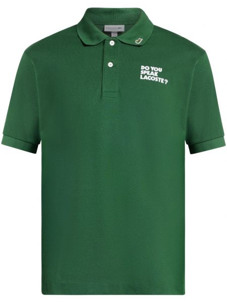 Поло тениска бродирана Lacoste зелено