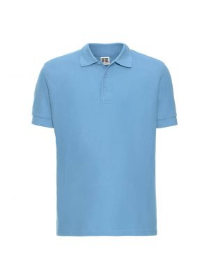 Памучна поло тениска Russell синьо
