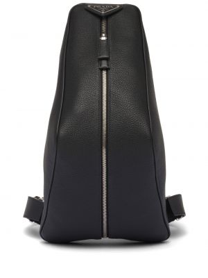 Kožený batoh Prada - čierna