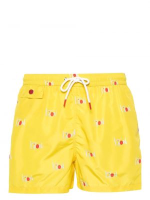 Pantaloni scurți cu imagine Kiton galben