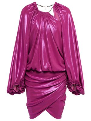 Mini šaty z polyesteru The Attico - růžová