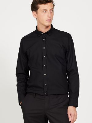 Flanelinė marškiniai su sagomis slim fit Ac&co / Altınyıldız Classics juoda