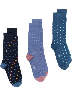 Puntíkaté ponožky s potiskem Paul Smith modré