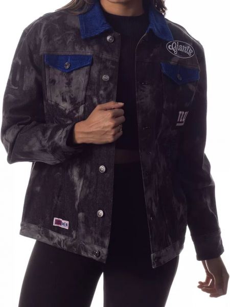 Джинсовая куртка с принтом с эффектом тай-дай The Wild Collective черная