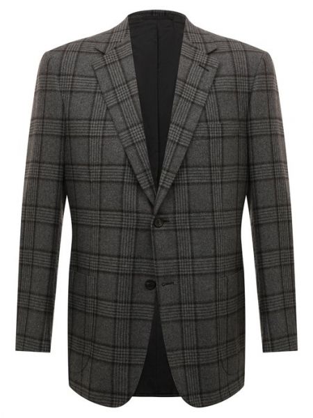 Кашемировый пиджак Brioni серый