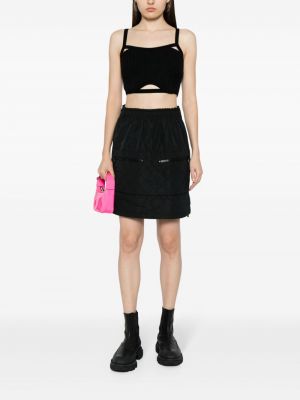 Prošívané hedvábné sukně Chanel Pre-owned černé
