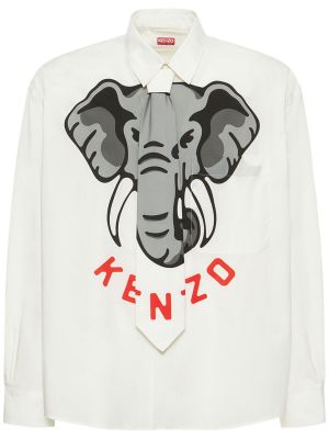 Bombažna srajca Kenzo Paris bela