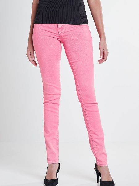 Jeansy skinny Versace Jeans różowe