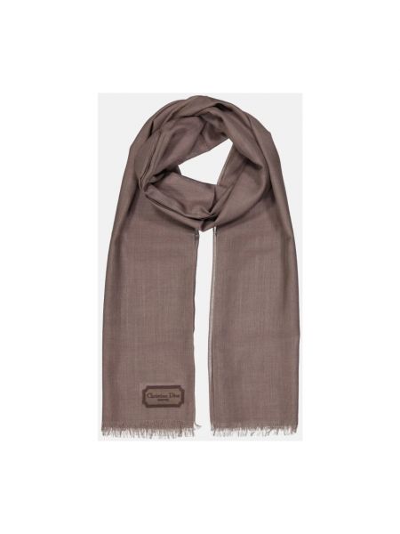 Bufanda de seda de cachemir con estampado de cachemira Dior marrón