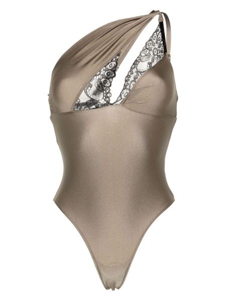 Maillot de bain en dentelle Coperni gris