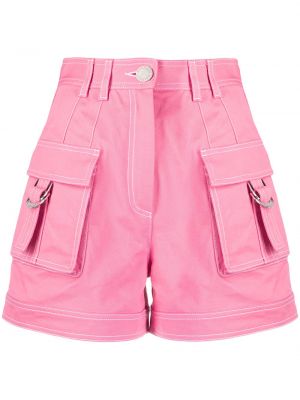 Pantalones cortos cargo de cintura alta Balmain rosa