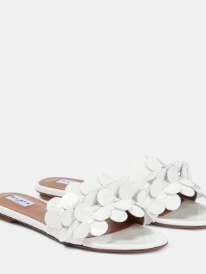 Kožené sandály Alaã¯a bílé