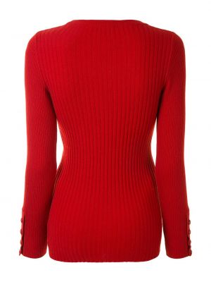 Jersey de punto de tela jersey de cuello redondo Chanel Pre-owned rojo