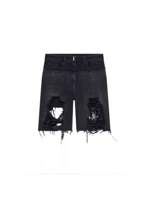 Czarne dzianinowe szorty jeansowe Givenchy