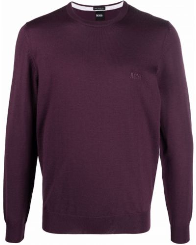 Jersey de tela jersey de cuello redondo Boss Hugo Boss violeta