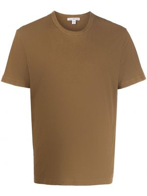 Βαμβακερή μπλούζα James Perse καφέ