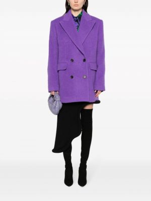 Plstěný kabát Msgm fialový