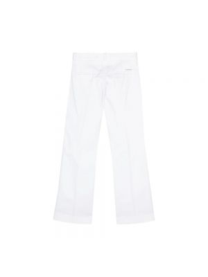 Dzianinowe proste spodnie Calvin Klein białe