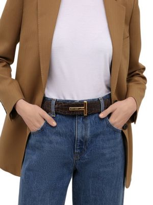 Кожаный ремень Tom Ford коричневый