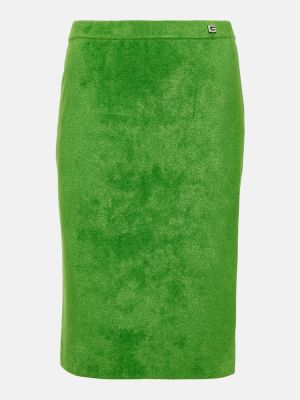 Midi svārki ar kristāliem Gucci zaļš
