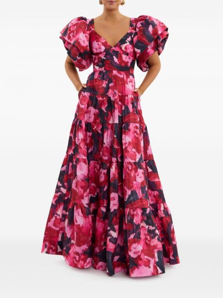 Raštuotas vakarinė suknelė su abstrakčiu raštu Rebecca Vallance rožinė
