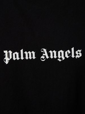 Kokvilnas slim fit t-krekls Palm Angels melns