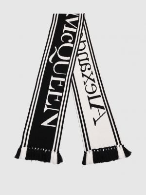 Черный шерстяной шарф Alexander Mcqueen
