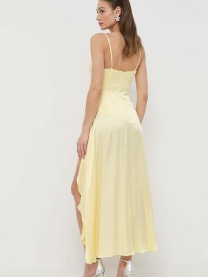 Žluté dlouhé šaty Bardot