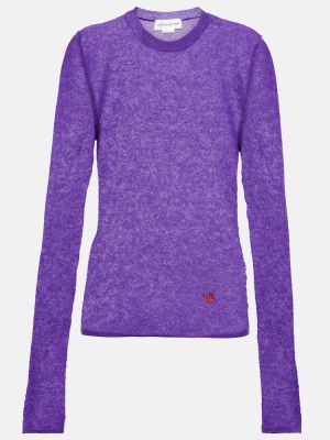 Mohérový vlnený sveter Victoria Beckham fialová