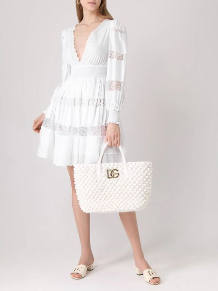 Кружевное платье Dolce & Gabbana белое